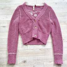 Pilcro Anthropologie Icon Cardigan Sweater | Yin Yang Heart Size XS
