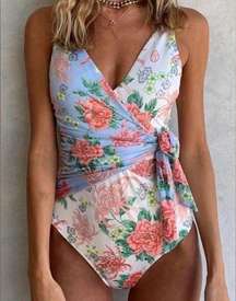 We are HAH Floral Wrap One Piece Swimsuit Size Small S