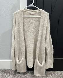 fuzzy cardigan