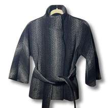 Shoshanna Kimono Style Wool Short Coat Ombre Black & White Sz. 2