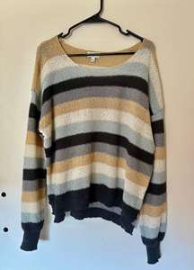 Tan Striped Knit Sweater