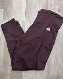 Adidas Aeroready Womens CROP SIDE POCKETS Activewear Leggings SIZE XL