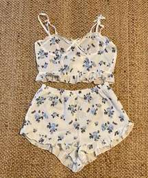 Blue floral PJ Set