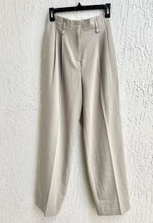 Paper Moon Seoul Pleated Straight Leg Suit Trouser Pants Gray Women's Sz 55 / XS