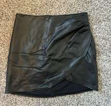 Rehash Black Leather Skirt