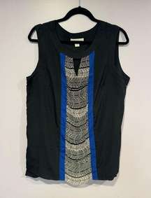 Coldwater creek blue and black dot dress tank top