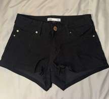 Black jean shorts low rise 