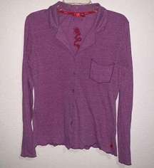 Josie Natori Button Down Blouse Top Dragon Sm