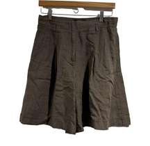 Maxmara weekend shorts brown 100% flax linen long style pockets