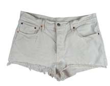 Levi's 501 White Denim Button Fly Cutoff Shorts Distressed - Women's Size 31