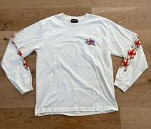 Shadow Hill Los Angeles Flame Long Sleeve Tee in White