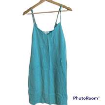 PJ SALVAGE Blue Slip Tank Dress Scallop Neckline Extra Small XS