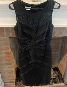 LONDON Times Formal Black Cocktail Length Dress size 4