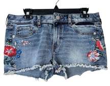 Express Relaxed Low Rise Embroidered Floral Denim Shorts Size 8