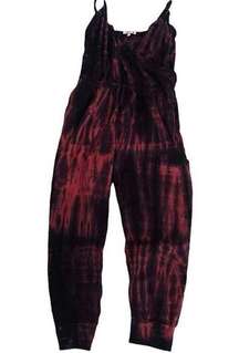 Sundry Womens Tie Dye Sleeveless Spaghetti Strap  Jogger Jumpsuit Sz 3 LARGE