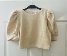 | NWOT | Corduroy Zipper Crop Top | L | Cream | CT7948