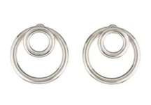 ALEXANDER WANG Silver Toned Large Double O-Ring Earrings. New!