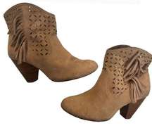 Jessica Simpson ankle suede fringe booties. New