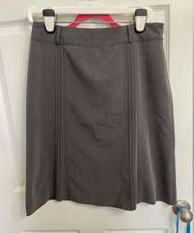 CATO Gray pleated Skirt Size 8 pencil business work belt loops charcoal side zip