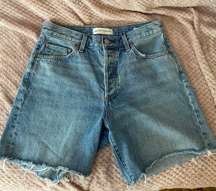 Denim Forum “The 90’s Patti Lo-rise Thigh Shorts”