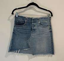 Chelsea & Violet Two-Tone Distressed Denim Skirt