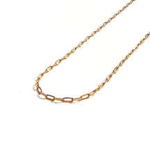 14k Solid Gold paperclip necklace | 1.5 mm paperclip chain | 18 inches long |