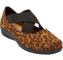 Comfortview The Stacia Mary Jane Flat Size 9 Leopard Print