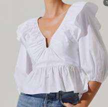 ASTR Gemma Ruffle Peplum Top