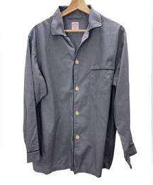 Brooks Brothers Checkered Long Sleeve Sleep Buttom Down Pajama Shirt Size Medium