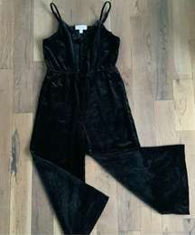 Woman’s Velour Black Jumpsuit Size Medium