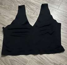 Skinny Girl Womens black Vneck seamless wireless bralette Size medium