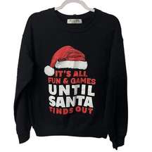 Christmas Sweater Junior 11-13 Its All Fun Games Until Santa Find Out Wound Up