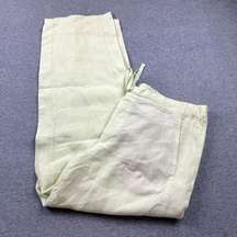 J. Jill Pants Womens Size XL Light Green Linen Flowy Lagenlook Boho Preppy Beach