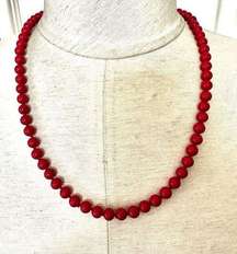 Monet red  beaded vintage necklace