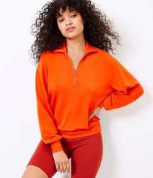 Lou & Grey Signature Soft Half Zip Pullover Sweatshirt Orange