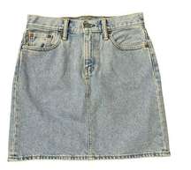 Levi’s Blue Jean Denim A Line Ridged Flat Front Short Mini Skirt Women’s Sz 25