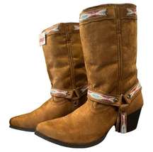 DINGO Vegan Suede Southwestern Boho Short Boots Size 9.5