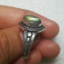 Labradorite Ethnic  Gemstone Ring No Stamp Ring size - 8.5