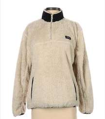 ZYIA Large Ivory Fuzzy Sherpa Pull Over Active Gear Warm Loungewear