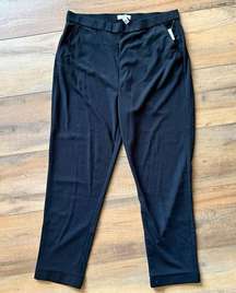 Halston Dress Pants XL Black Women's Pull on Stretchy Trousers Workwear