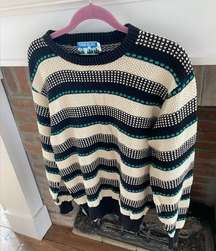 Timberline VINTAGE 90’s Crew Neck Striped Knit Cotton Sweater size Medium