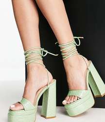 London Sage Green Heels