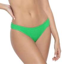 NWT Pilyq Sea Green Reef Teeny Low Rise Ribbed Bikini Swim Bottoms Small