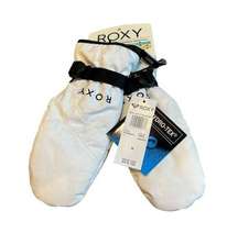 Roxy Jetty Insulated Mittens White M Waterproof Ski Snowboard Winter Warm