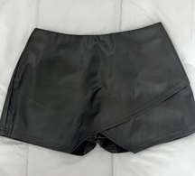 Black Leather Skort