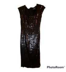 NWT Shape fx Black Shift Sequin Dress Size 6