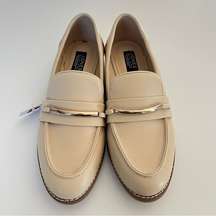 Coralin Tan Slip On Faux Leather Loafers Size 8 H