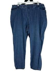 Catherines Womens Essential Flat Front Denim Pants Size 1x Petite Blue