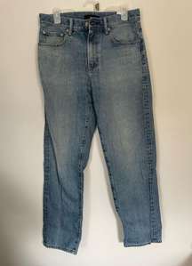 Uniqlo Tapered Relaxed Fit High‎ Rise Straight Leg Denim Jeans