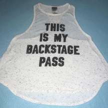 STRANDED This is my backstage pass hi low flowy muscle tank top size XS